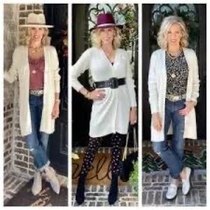 Cabi Long Knitted Cardigan Size M